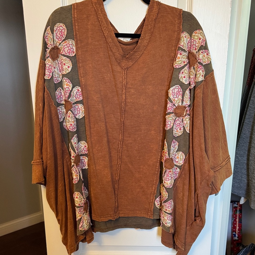 Floral Embroidered Women's Top